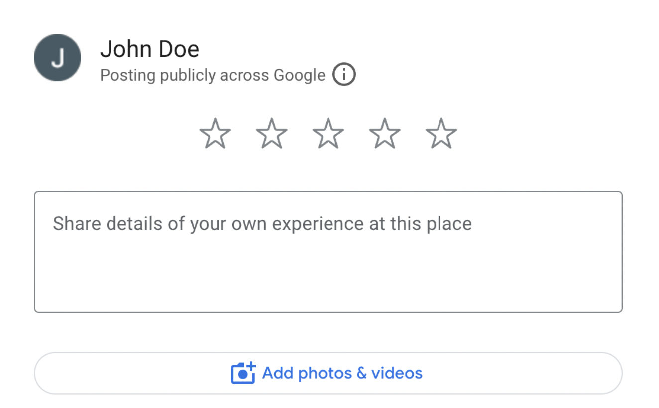 Fake name on Google review